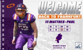 Welcome back to Frankfurt, Tim Matthes-Paul! 🏈🔥